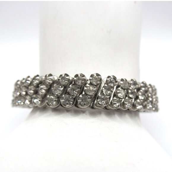 Vintage Expandable Rhinestone Bracelet Made in Japan - Picture 4 of 10
